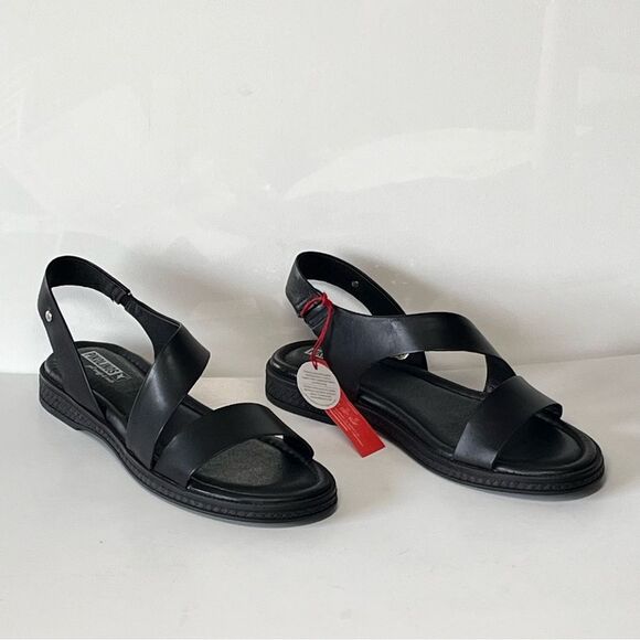 Pikolinos Moraira Leather Slip-On Cross-Strap Sandals - Picture 2 of 7